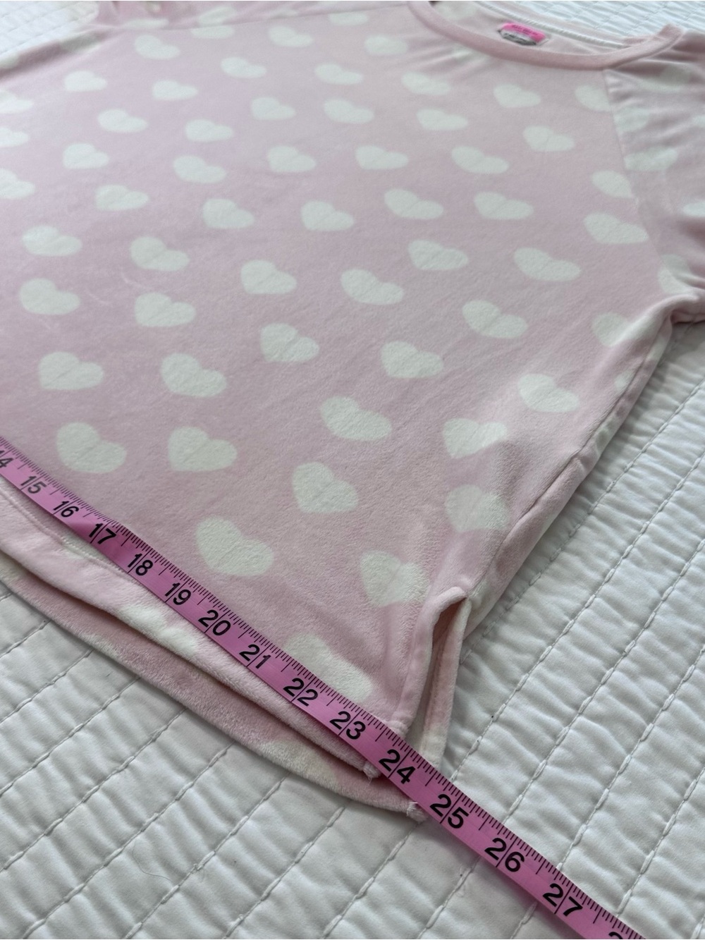kate spade New York Light Pink Heart-Print Long-Sleeve Pajama Top in Size XL - Picture 5 of 11